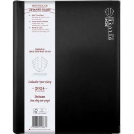 Upward 2024 A4 Day to Page Deluxe Diary Black (Min Order Qty 5)