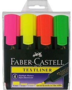 Faber Castell Textliners Highlighters Wallet of 4 Assorted  (Min Order Qty 2)