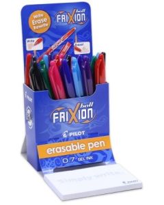 Pilot FriXion Ball Erasable Gel Pen 0.7mm Assorted Colours Disply 24 (Min Ord Qty 1)