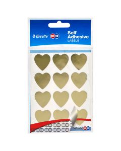 Quikstik Lables Gold Heart 22mm Hang Sell HANG SELL (Min Order Qty 5)