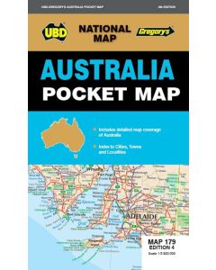 UBD Gregory's Australia Pocket Map 179 4th ed. (Min Order Qty: 2) 