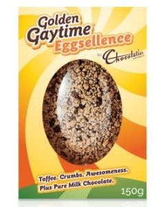 Chocolatier Aussie Icons Golden Gaytime Eggsellence Easter Egg 150g (Min Order Qty 2) ***Available Mid Feb 2025***