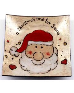 Glass Plate Christmas: Treats for Santa 15cm Square (Min Order Qty 2)