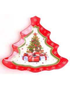 Noel Shaped Christmas Plate 21x12cm (Min Order Qty 2) 