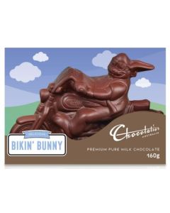 Chocolatier Novelty Bikin' Bunny 160g Pure Milk Chocolate (Min Order Qty 2) ***Available Mid Feb 2025***