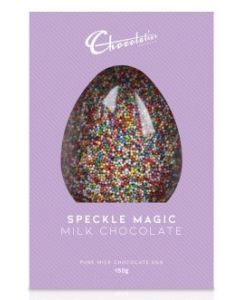 Chocolatier Gourmet Egg 150g Speckle Magic Milk Chocolate (Min Order Qty 2) ***Available Mid Feb 2025***