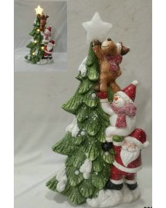 Santa, Snowman and Deer Climbing LIght up Tree 58cm (Min Ord Qty 1)