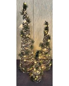 Tree with LED Set of 3 Grey Glitter (Min Order Qty 1)