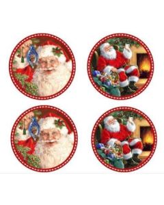 Christmas Coasters 2 Designs - Set of 4 (Min Order Qty: 1)