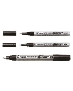 Pilot Super Color Metallic Silver Permanent Markers Display of 15 (Min Order Qty 1 Display)