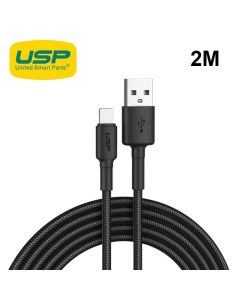 2M BoostUp Cafule Lightning to USB-A Cable Charge & Connect Black USP (Min order Qty 3)