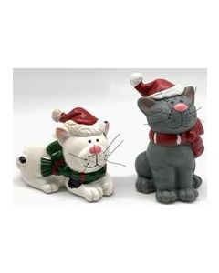 Christmas Figurines Cats Assorted 10cm (Order in Qty's of 4)