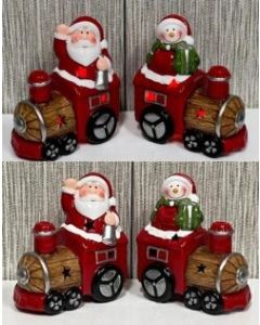 Santa & snowman Train 11cm (Min Order Qty 2)