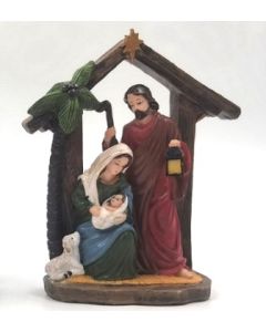 Nativity (polyresin) with Joseph Mary, & Jesus 13x9cm (Min Order Qty: 1) 