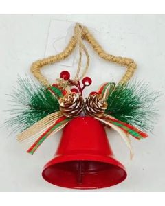 Red Bell with cone and berries 7x3cm (Min Order Qty: 2) 