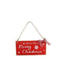 Christmas Range Hanging Sign - Merry Christmas 25x12x2cm (Min Ord Qty 1)