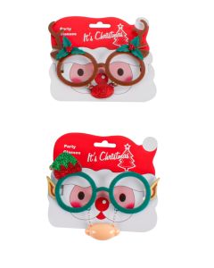 Christmas Novelty Glasses 16x14cm (Min Ord Qty 6)