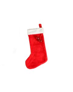 Christmas Range Stocking with Faux Fur/Bells 49cm (Min Ord Qty 1)