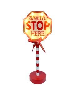 Christmas Santa Stop Light Board with 8 LED Lights (Min Order Qty 2) 